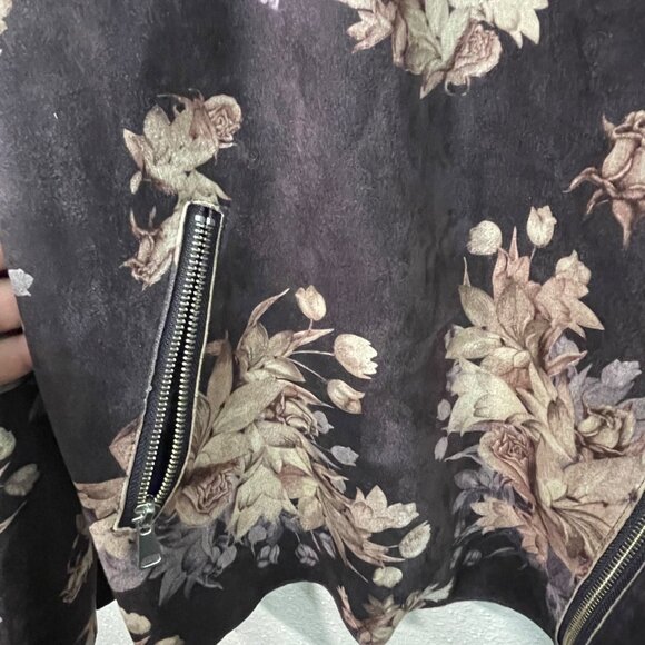 Chico's Sueded Floral Moto Jacket Size 3 (16/18), New - Picture 8 of 16